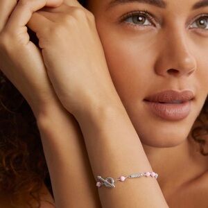 LAGOS Elegant Silver and Pink Caviar Beaded Bracelet. NWT